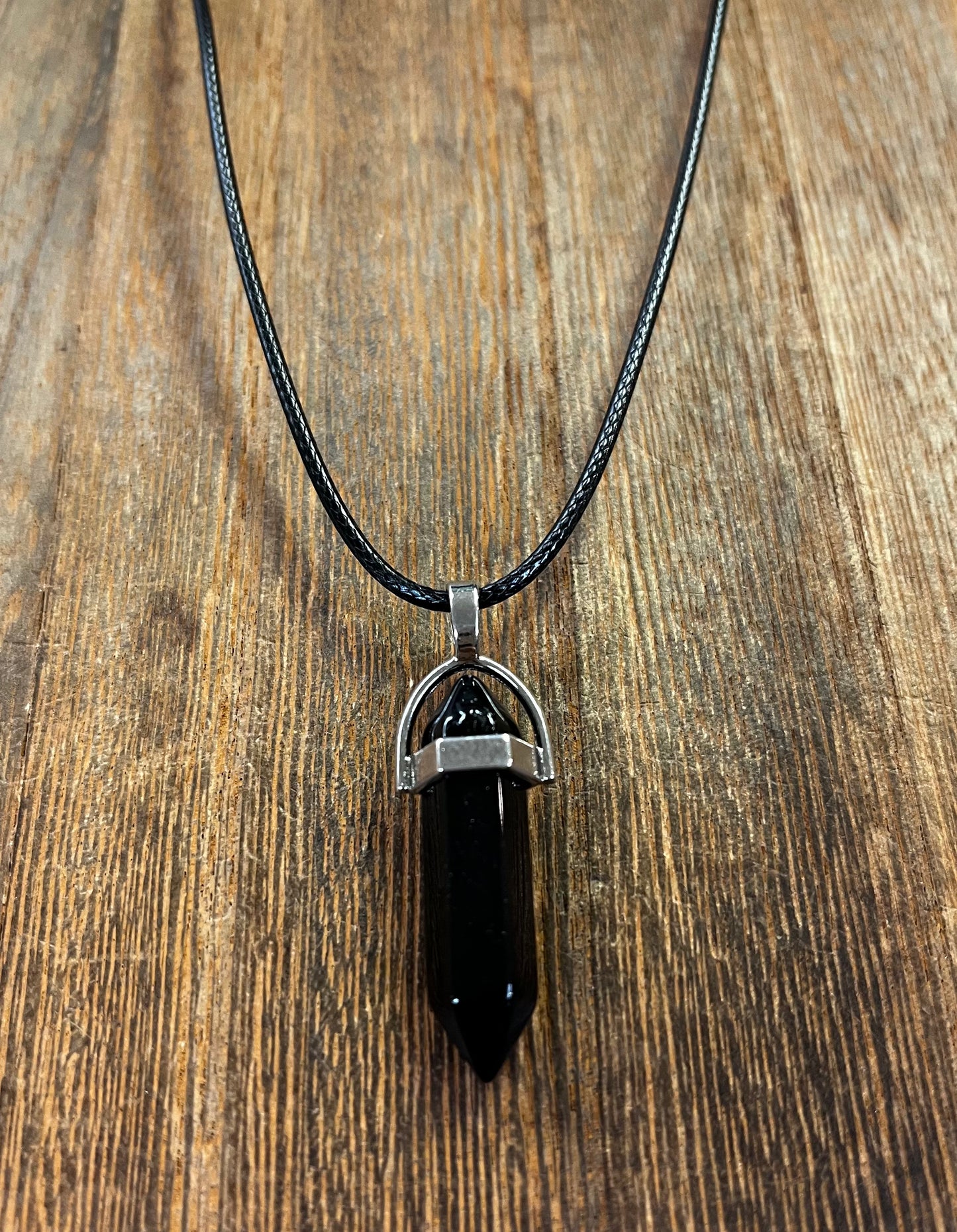 Stone Necklaces | Obsidian Hexagonal Pendant