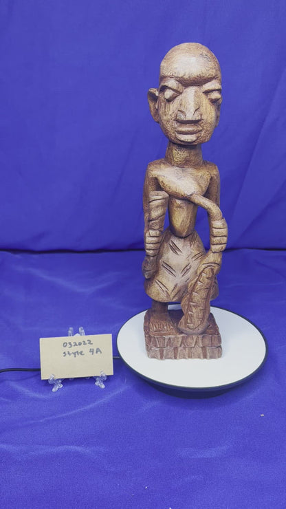 Orisa Statues | Esu Onikondo & Esu Onífèrè Wood Brown Statues
