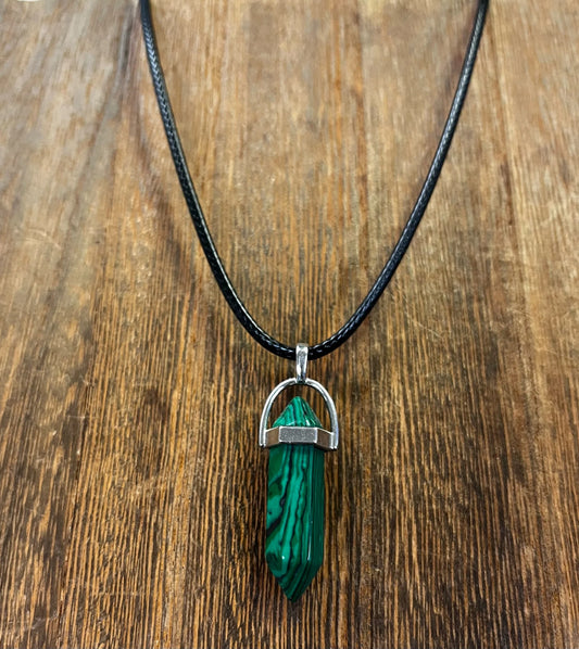 Stone Necklaces | Malachite Hexagonal Pendant