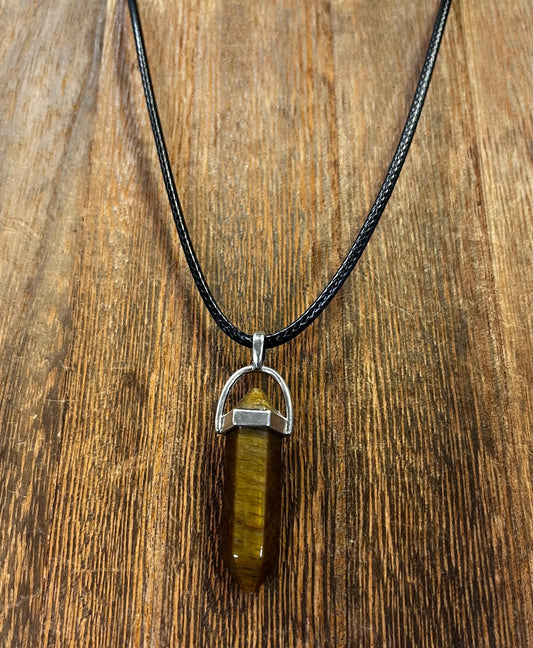 Stone Necklaces | Tiger's Eye Hexagonal Pendant