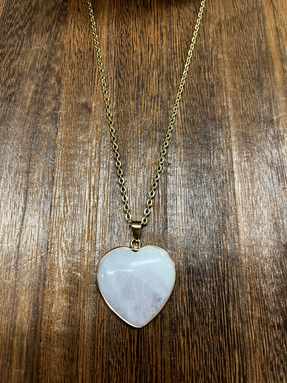 Stone Necklaces | Heart Stone Encased in Gold
