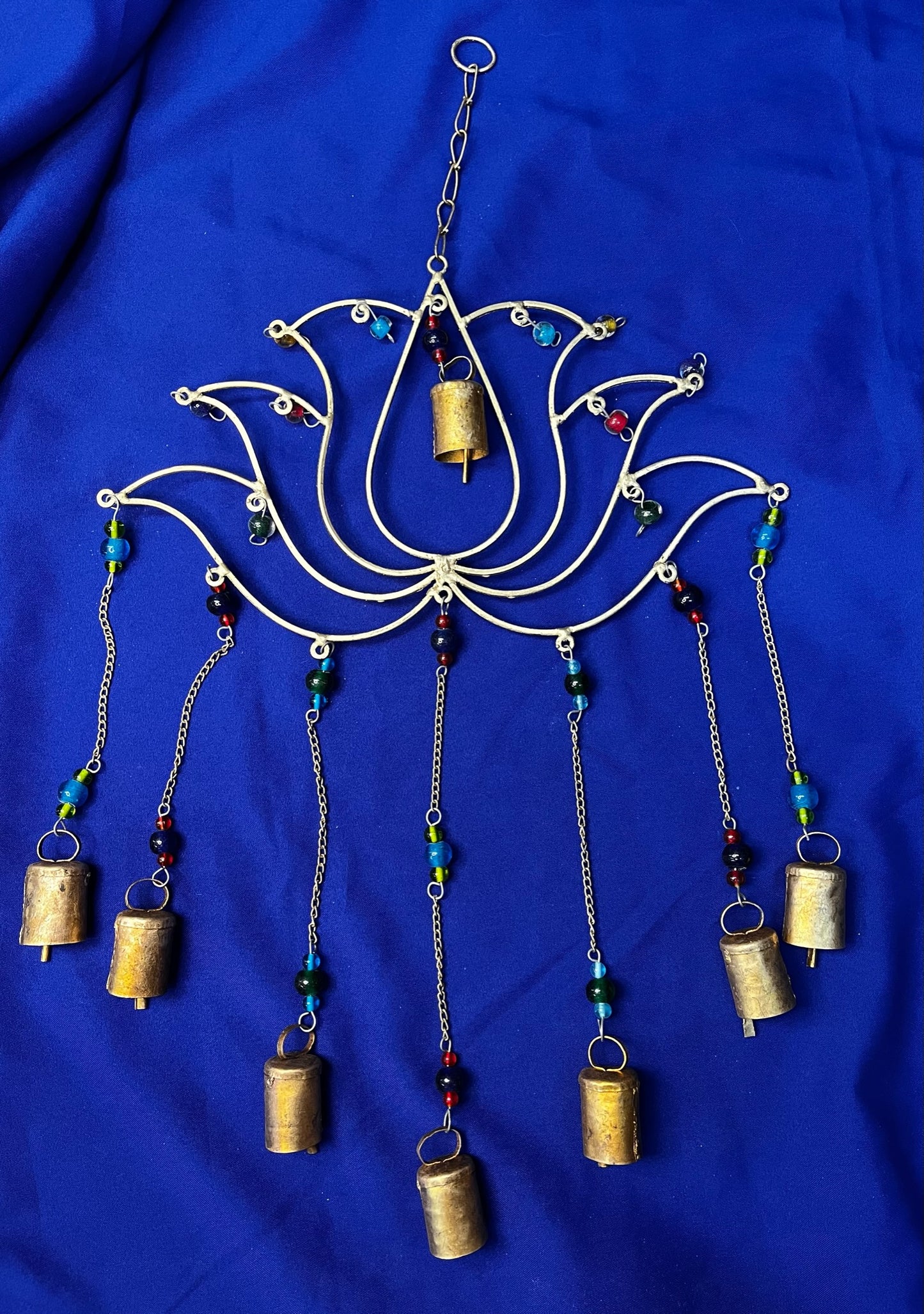 Wind Chimes | Lotus Chime with Bells & Beads - 16"W, 26"H