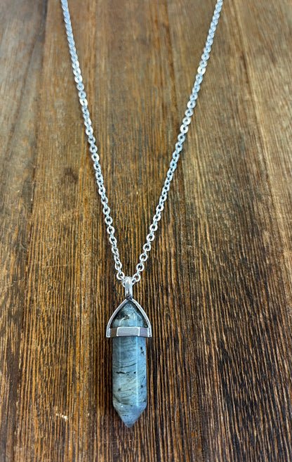 Stone Necklaces | Labradorite Hexagonal Pendant