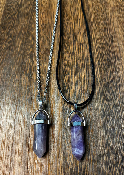 Stone Necklaces | Amethyst Hexagonal Pendant
