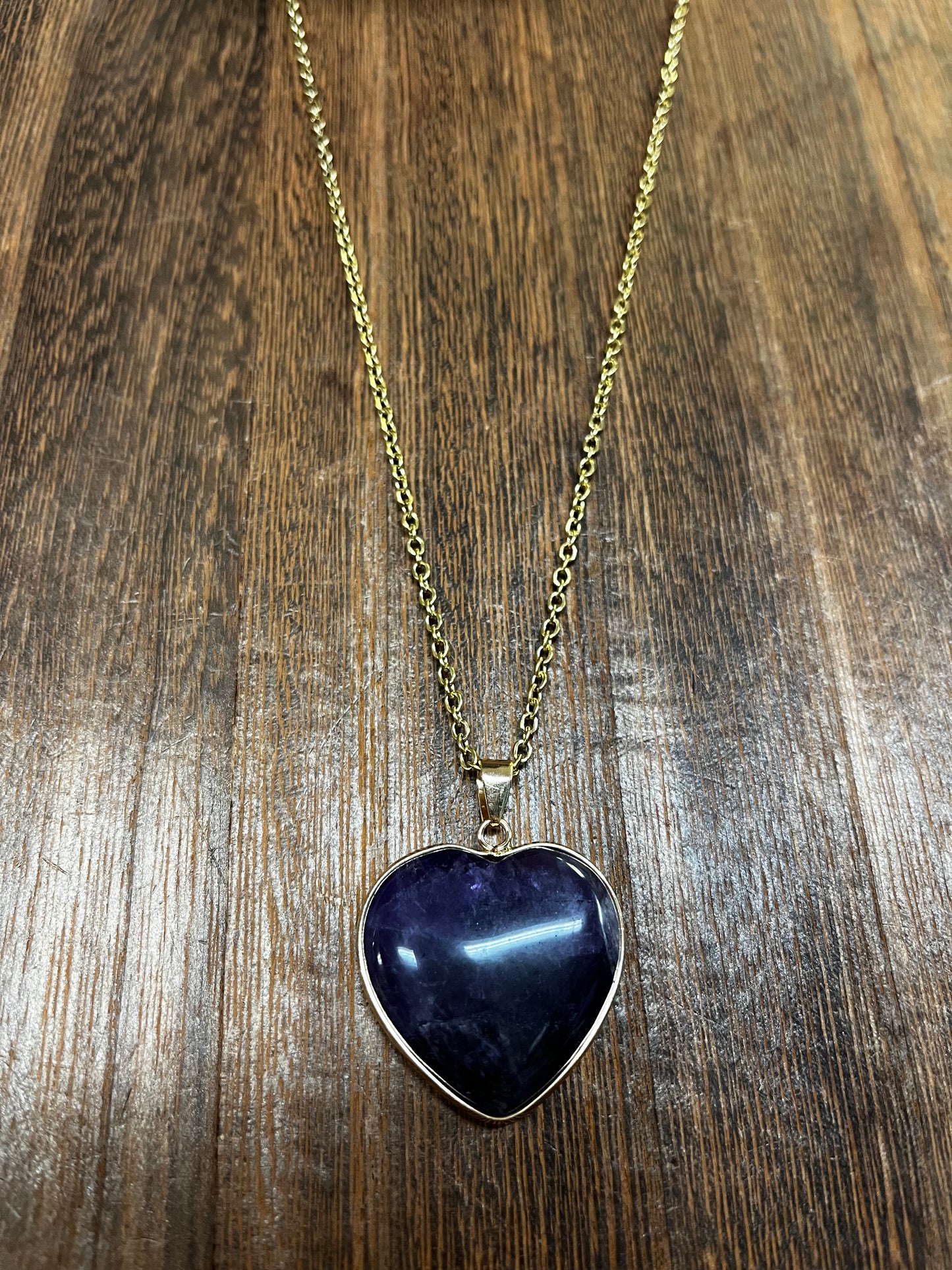 Stone Necklaces | Heart Stone Encased in Gold