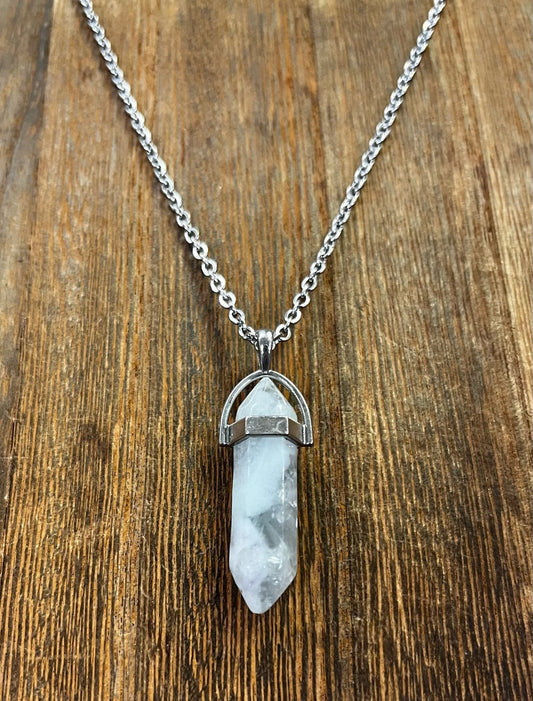 Stone Necklaces | Blue Sky Quartz Hexagonal Pendant