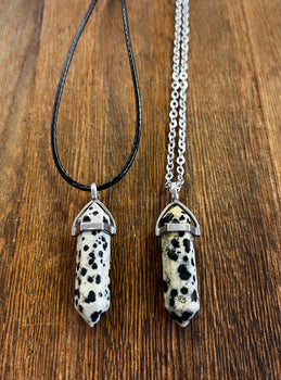 Stone Necklaces | Dalmatian Jasper Hexagonal Pendant