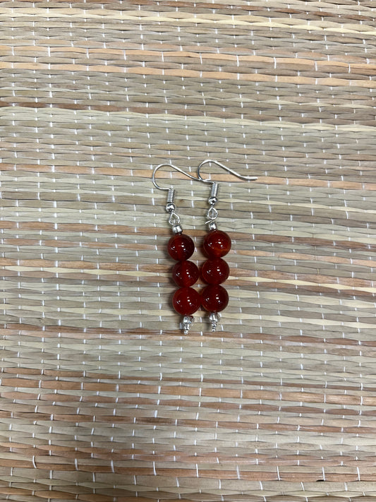 Earrings | Stone Earrings | 3 Stone Earrings | 8 mm