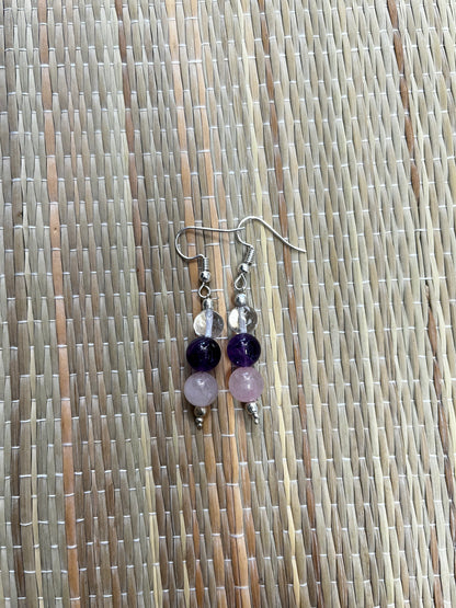Earrings | Stone Earrings | 3 Stone Earrings | 8 mm