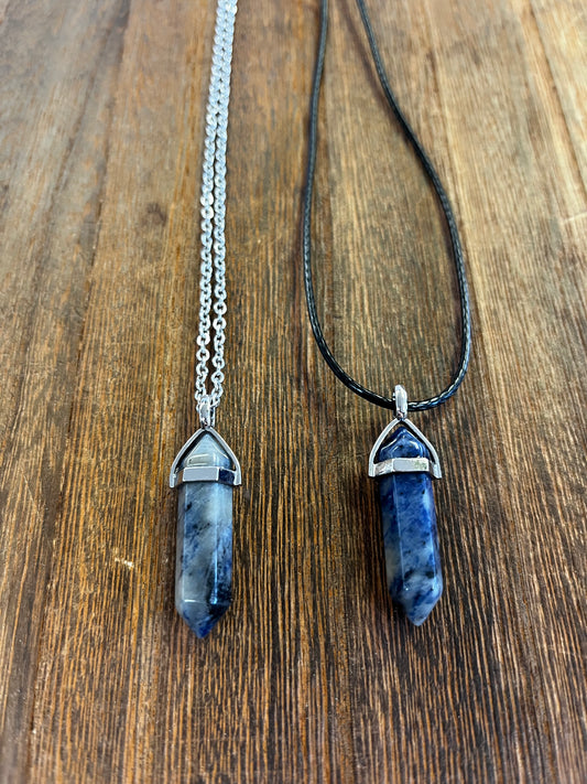 Stone Necklaces | Sodalite Hexagonal Pendant