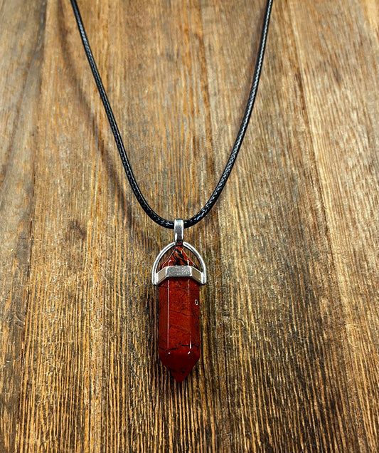 Stone Necklaces | Red Jasper Hexagonal Pendant