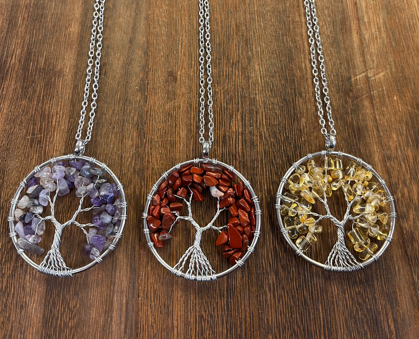 Stone Necklaces | Chakra Tree of Life Circle Necklace