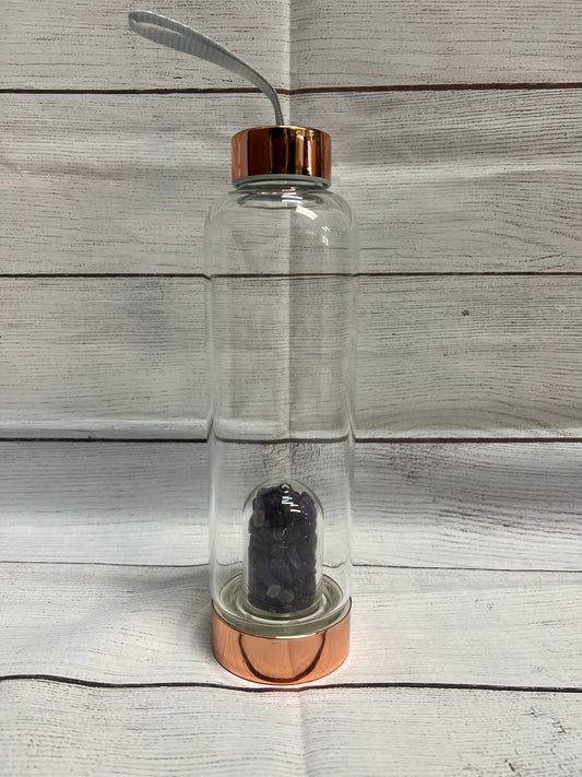 Drinkware | Crystal Energy Copper Glass Water Bottle