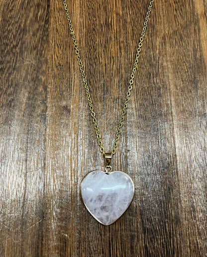 Stone Necklaces | Heart Stone Encased in Gold