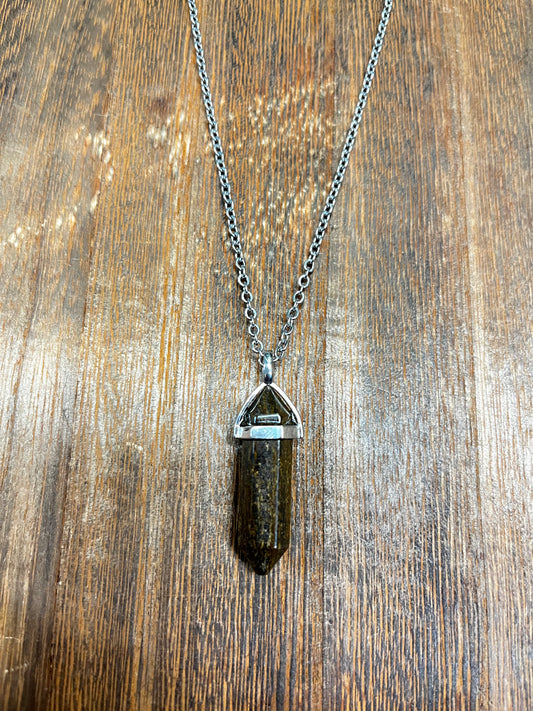 Stone Necklaces | Bronzite Hexagonal Pendant