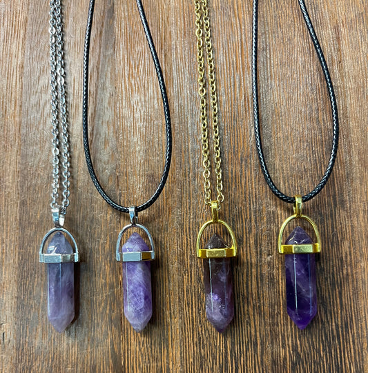 Stone Necklaces | Amethyst Hexagonal Pendant