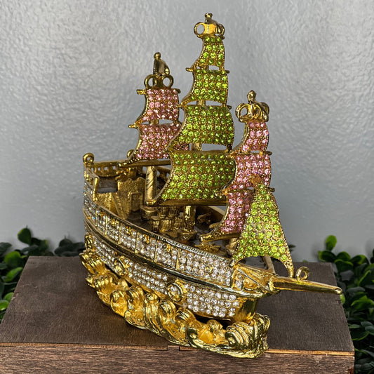 Boat Cloisonne Trinket Box