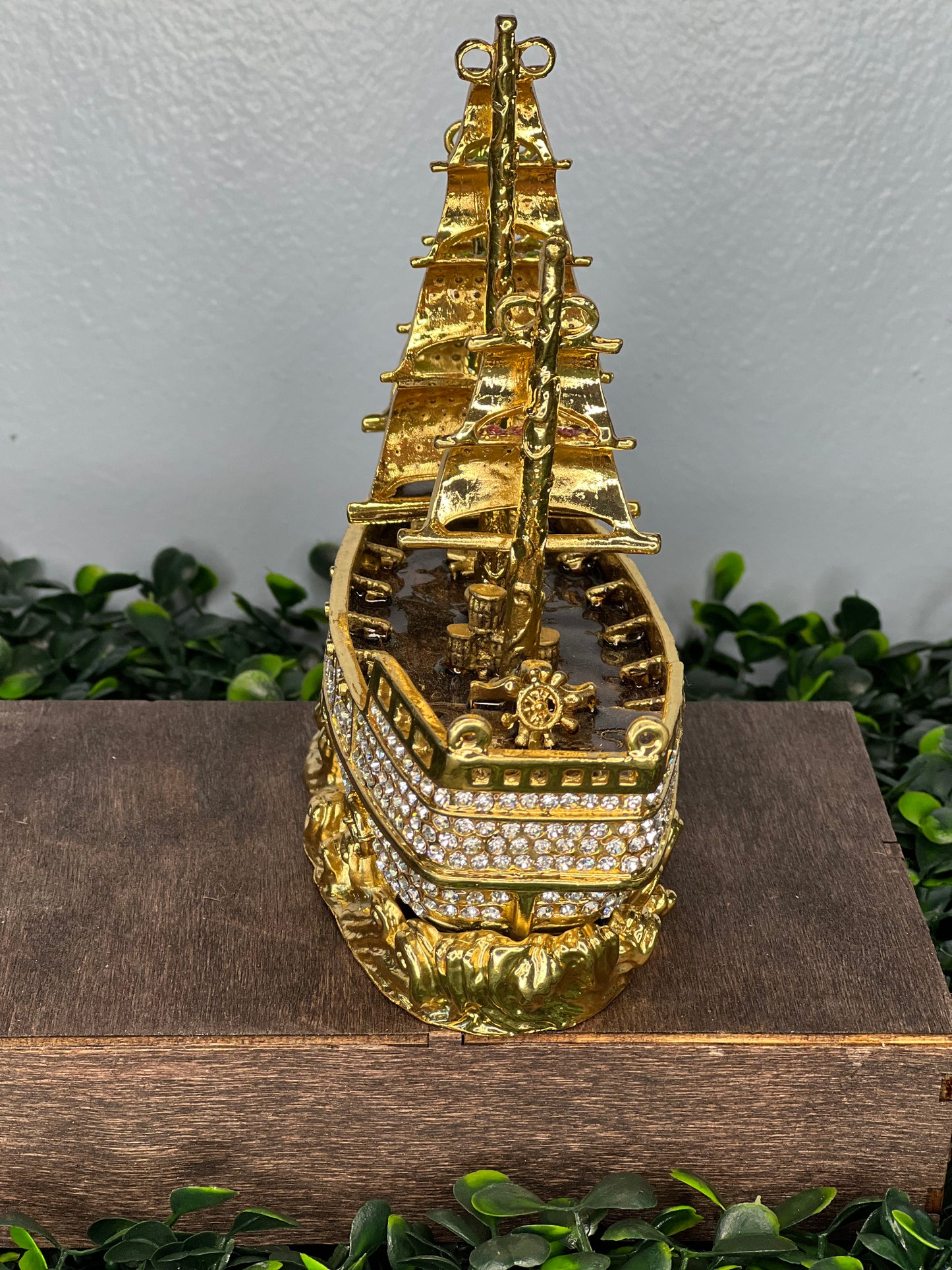 Boat Cloisonne Trinket Box