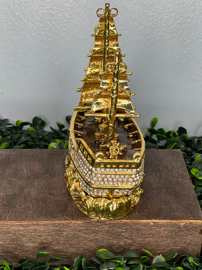 Boat Cloisonne Trinket Box