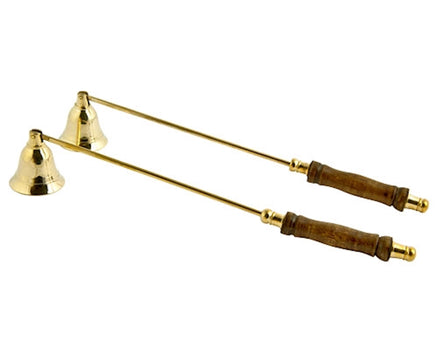 Brass Candle Snuffer with Wooden Handle -11"L