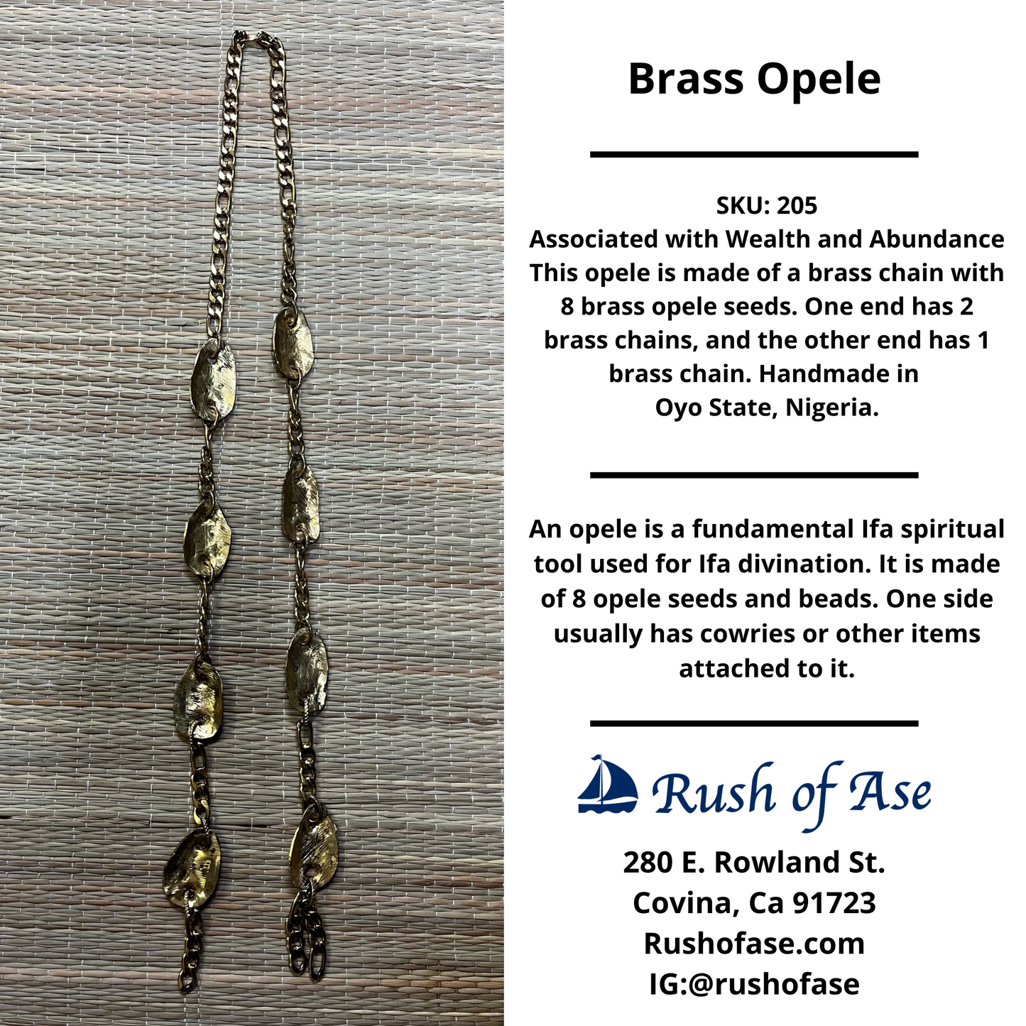 Opele Ifa | Beaded Opele | Brass Opele [FREE SHIPPING USA]