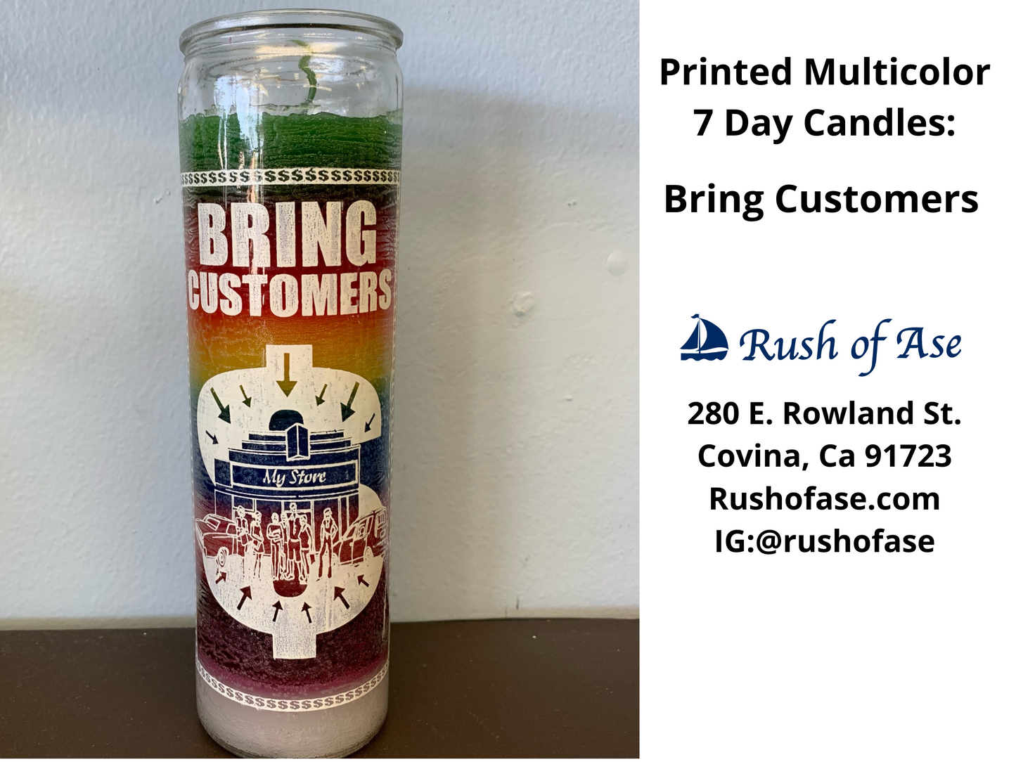 Candles | 7 Day Candles |  Printed Multi-color 7 Day Candle [FREE SHIPPING USA]