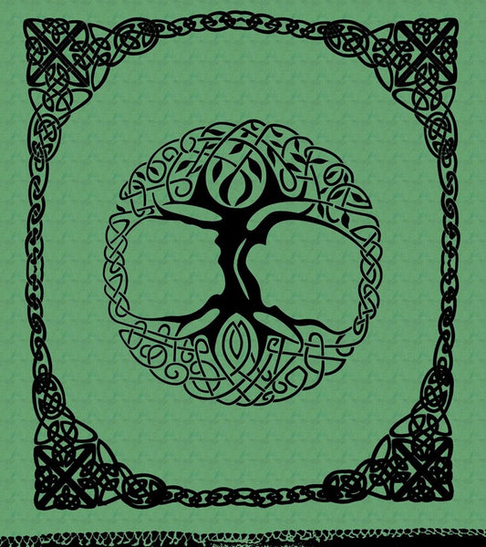 Celtic Tree Green Tapestry