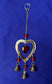 Wind Chimes | Heart Brass Chime with Bells & Beads - 9"L