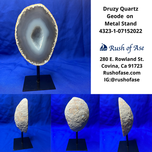 Stones | Druzy Quartz Geodes on Metal Stand