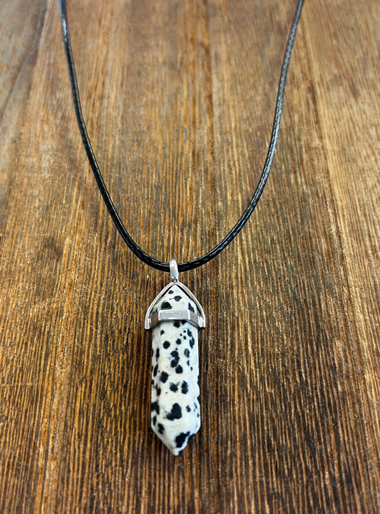 Stone Necklaces | Dalmatian Jasper Hexagonal Pendant