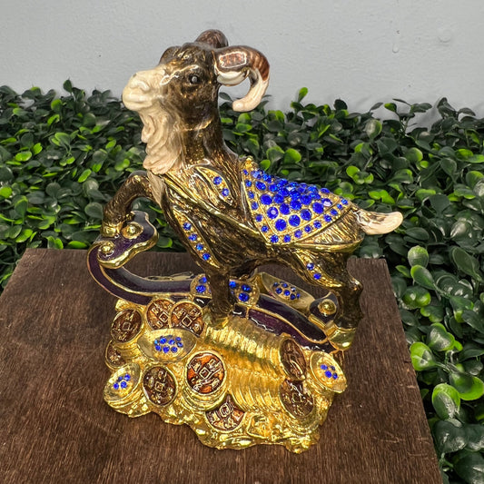 Goat Cloisonne Trinket Box