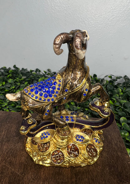 Goat Cloisonne Trinket Box