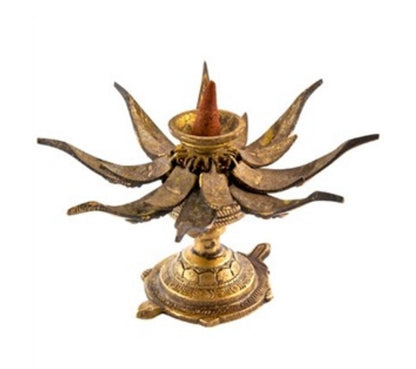 Incense Burner | Lotus Antique Brass Burner