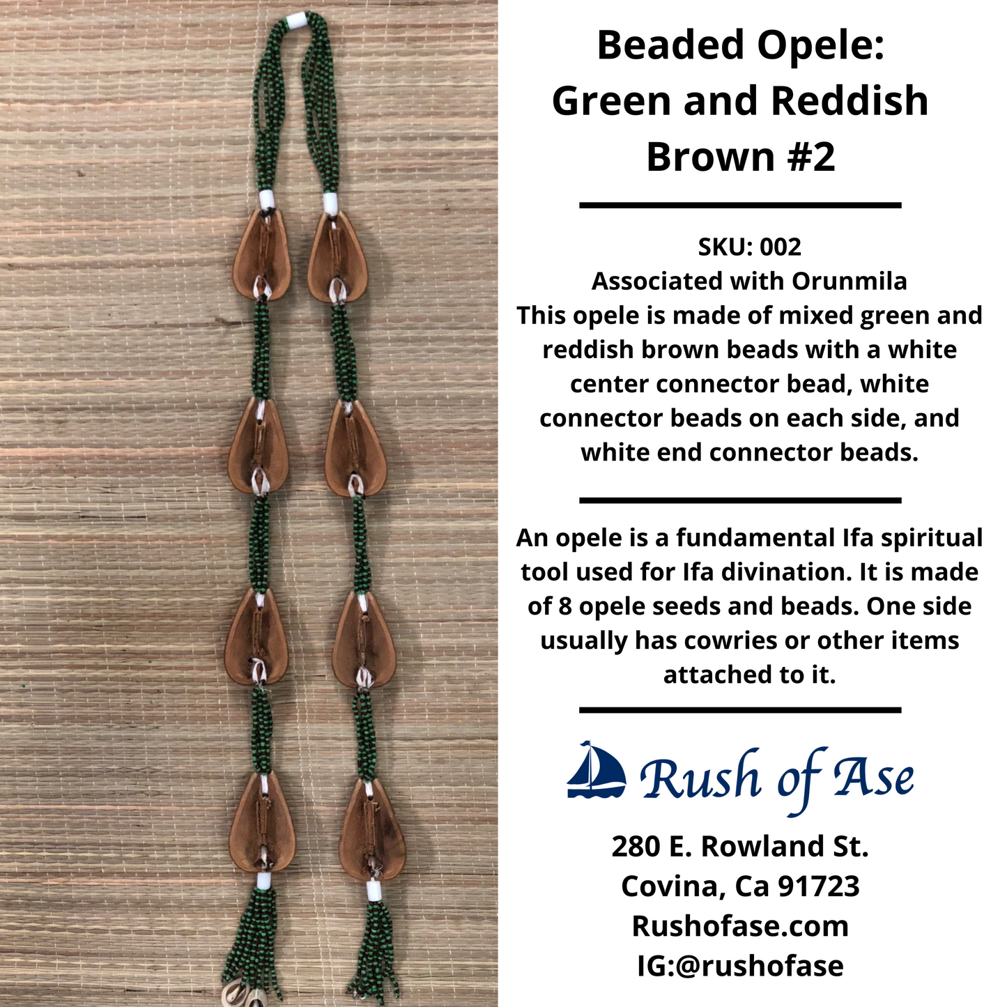 Opele Ifa | Beaded Opele | Brass Opele [FREE SHIPPING USA]