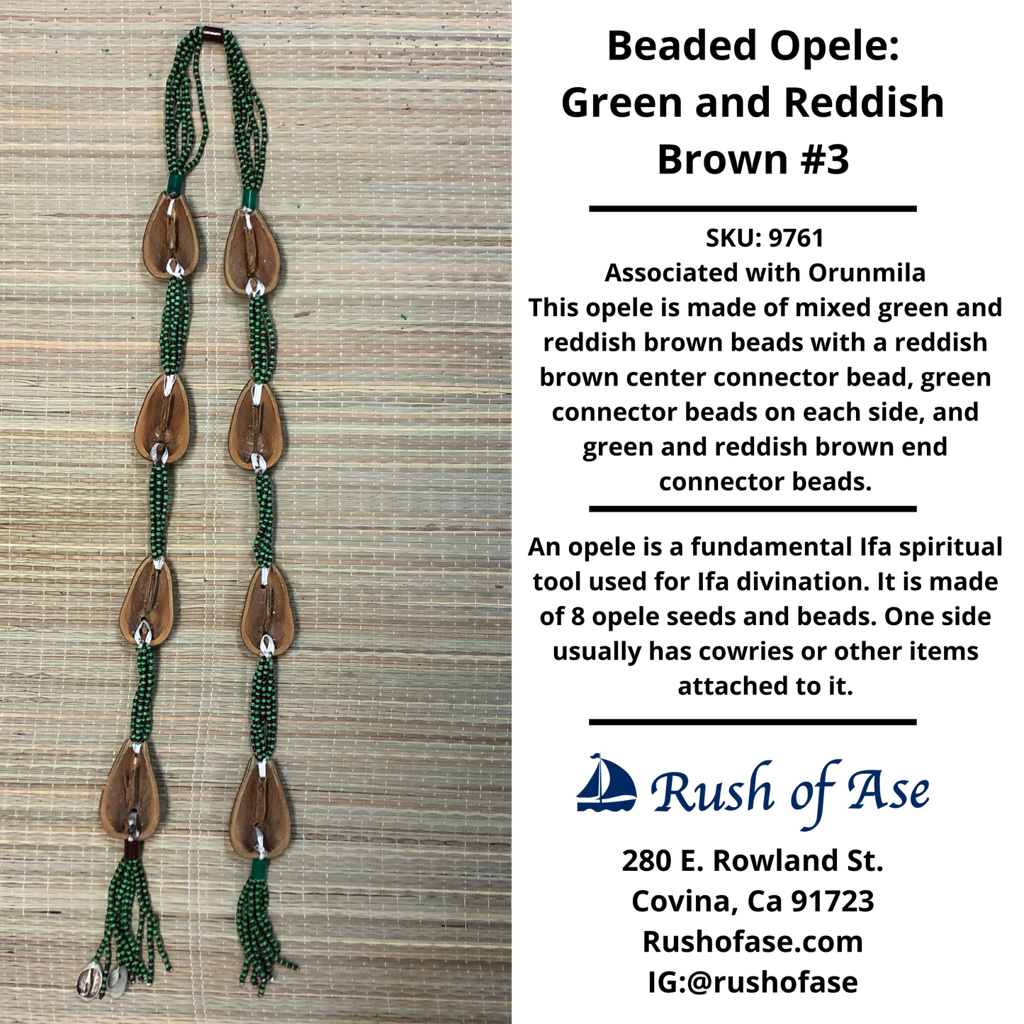 Opele Ifa | Beaded Opele | Brass Opele [FREE SHIPPING USA]