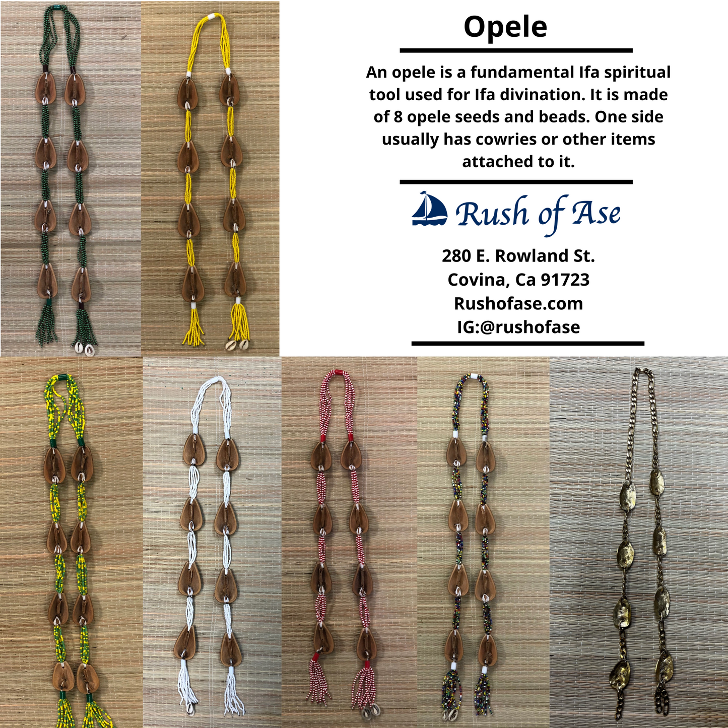 Opele Ifa | Beaded Opele | Brass Opele