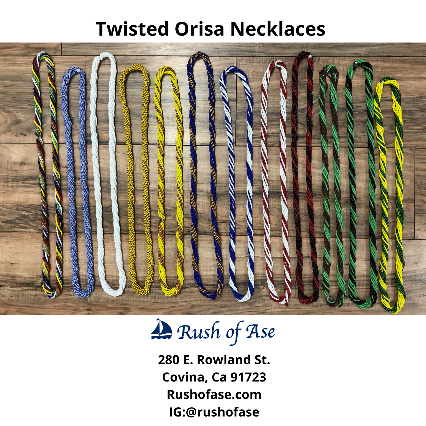 Necklace | Orisa Twist Beaded Necklace | Green and Reddish Brown Twist Necklace | Orunmila