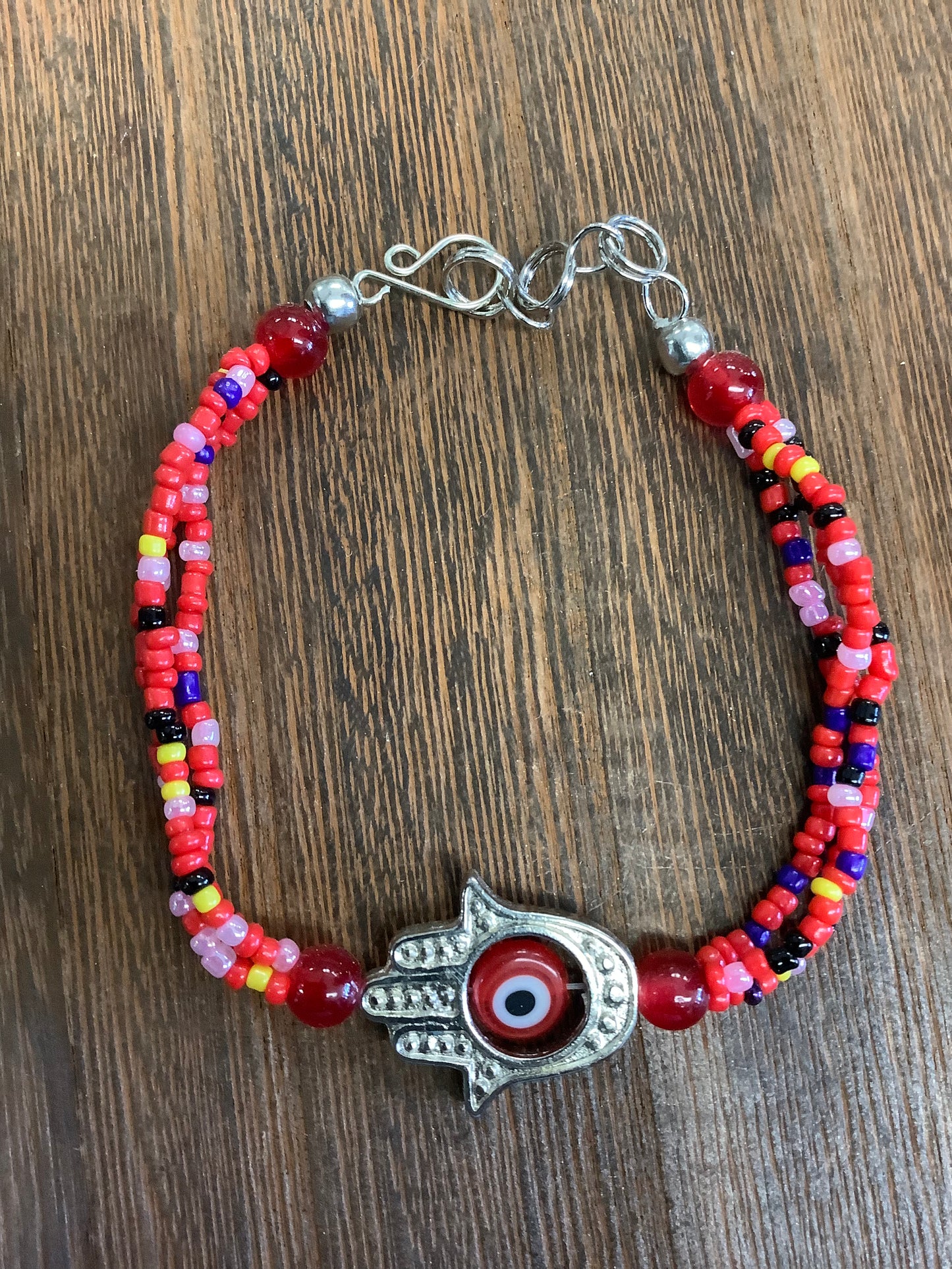 Beaded Bracelet | Multi-Strand Hamsa Charm Bracelet