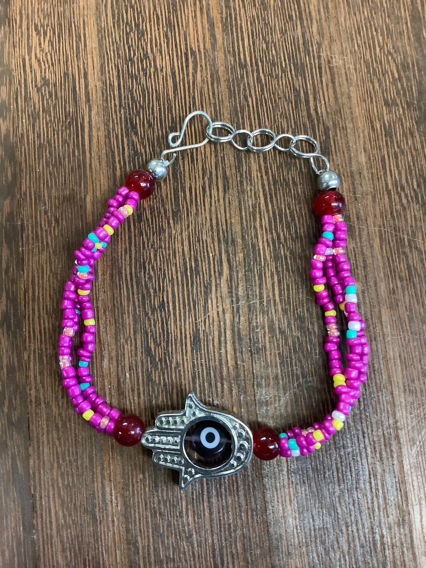 Beaded Bracelet | Multi-Strand Hamsa Charm Bracelet