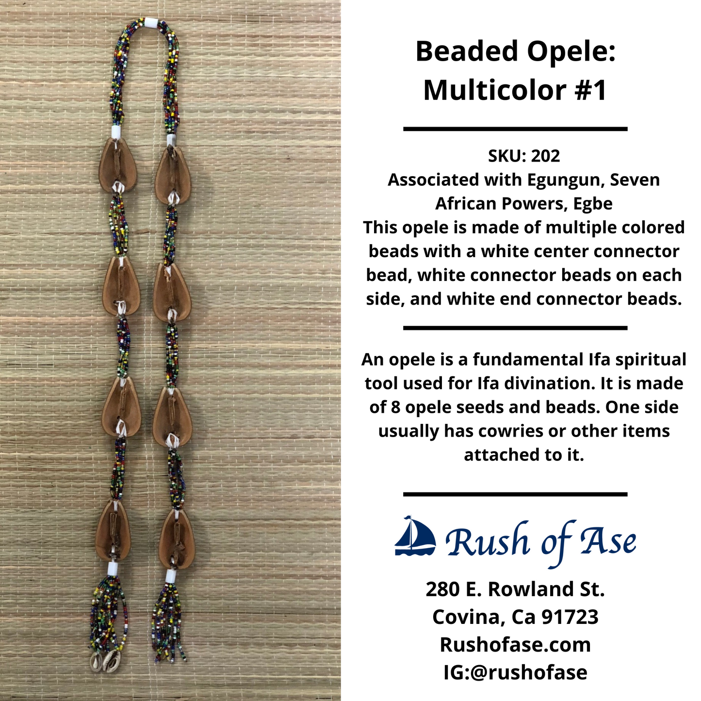 Opele Ifa | Beaded Opele | Brass Opele [FREE SHIPPING USA]