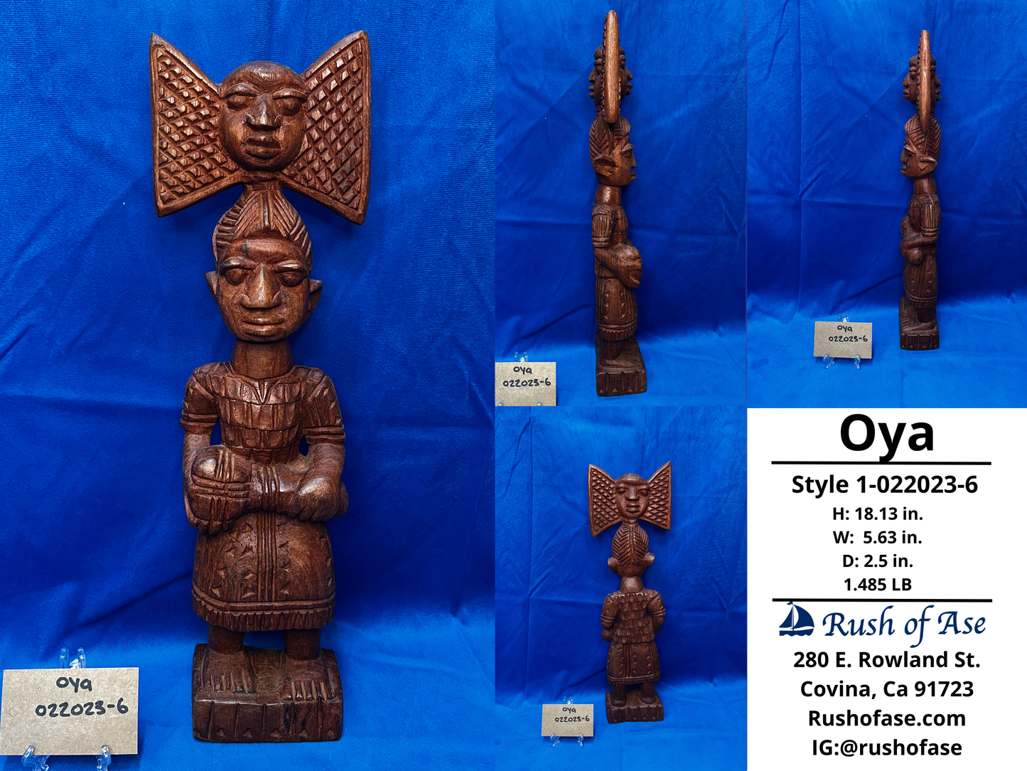 Orisa Statues | Oya Wood Statue - Style 1