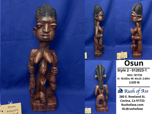 Orisa Statues | Osun Wood Statue - Style 2