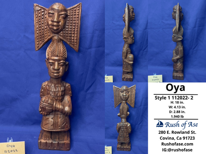 Orisa Statues | Oya Wood Statue - Style 1