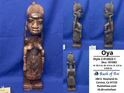 Orisa Statues | Oya Wood Statue - Style 2