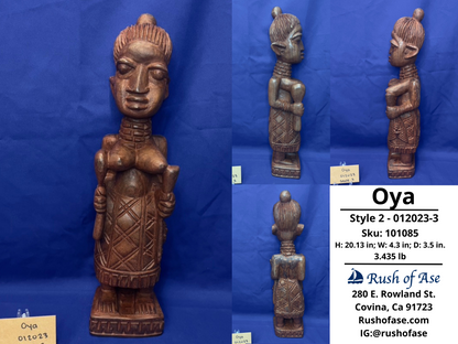 Orisa Statues | Oya Wood Statue - Style 2