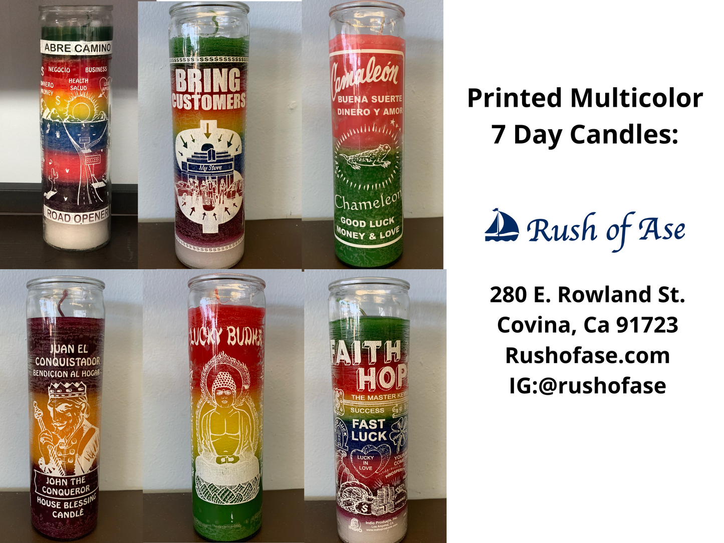 Candles | 7 Day Candles |  Printed Multi-color 7 Day Candle [FREE SHIPPING USA]