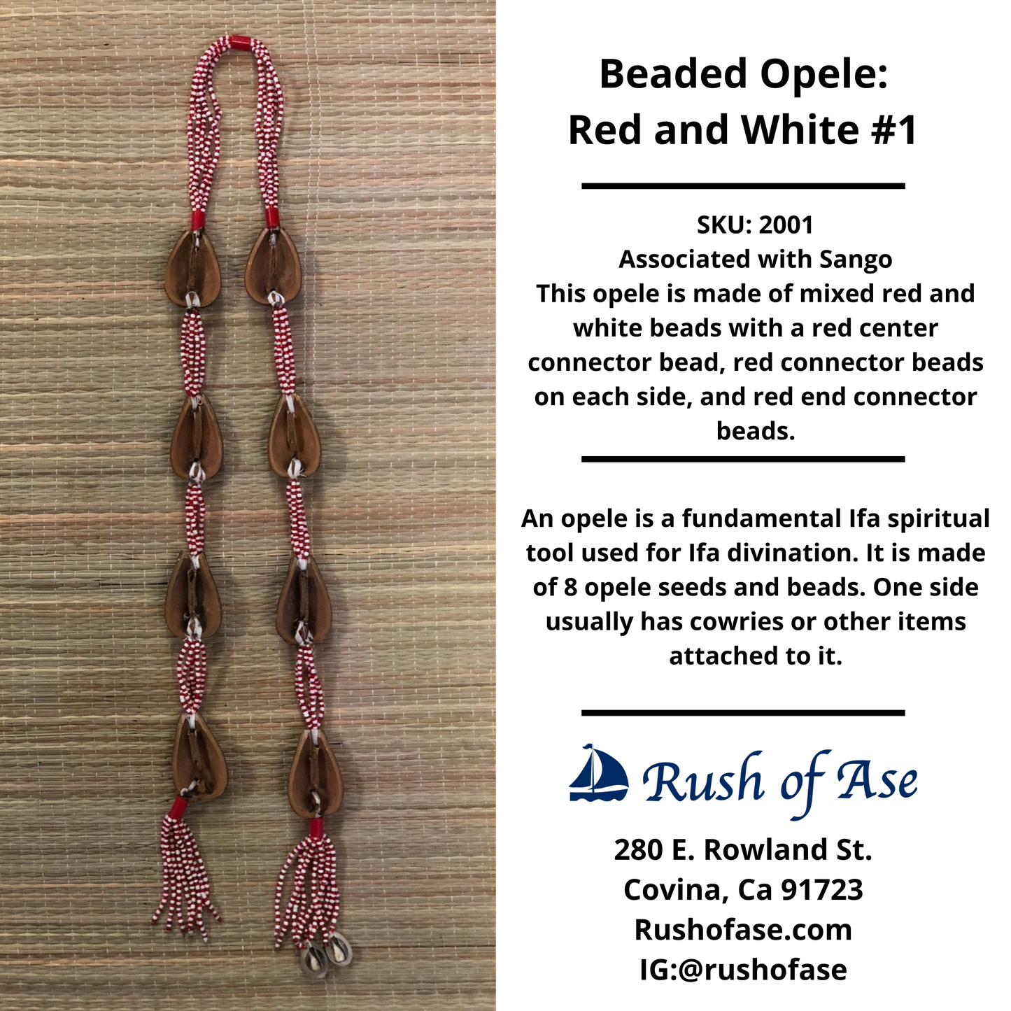 Opele Ifa | Beaded Opele | Brass Opele [FREE SHIPPING USA]