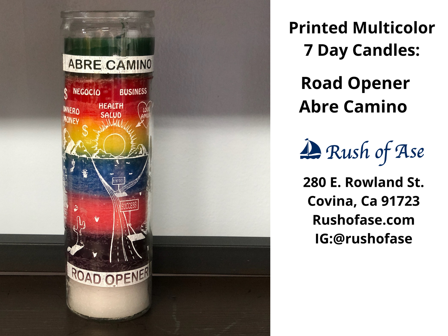 Candles | 7 Day Candles |  Printed Multi-color 7 Day Candle