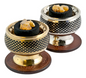Incense Burner | Black and Gold Brass Screen Burner - 2.75Dx2.5H