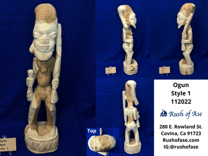 Statues | Wooden Statues | Ogun Wooden Statues - Style 7-4 [FREE SHIPPING USA]